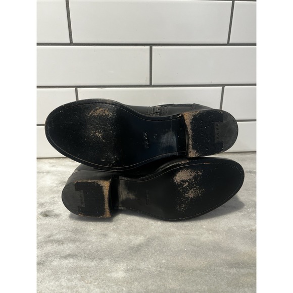 Miu Miu Womens Donna Leather Zip Up Belted Biker Ankle Boots Black Size 39 8.5 - Picture 12 of 14